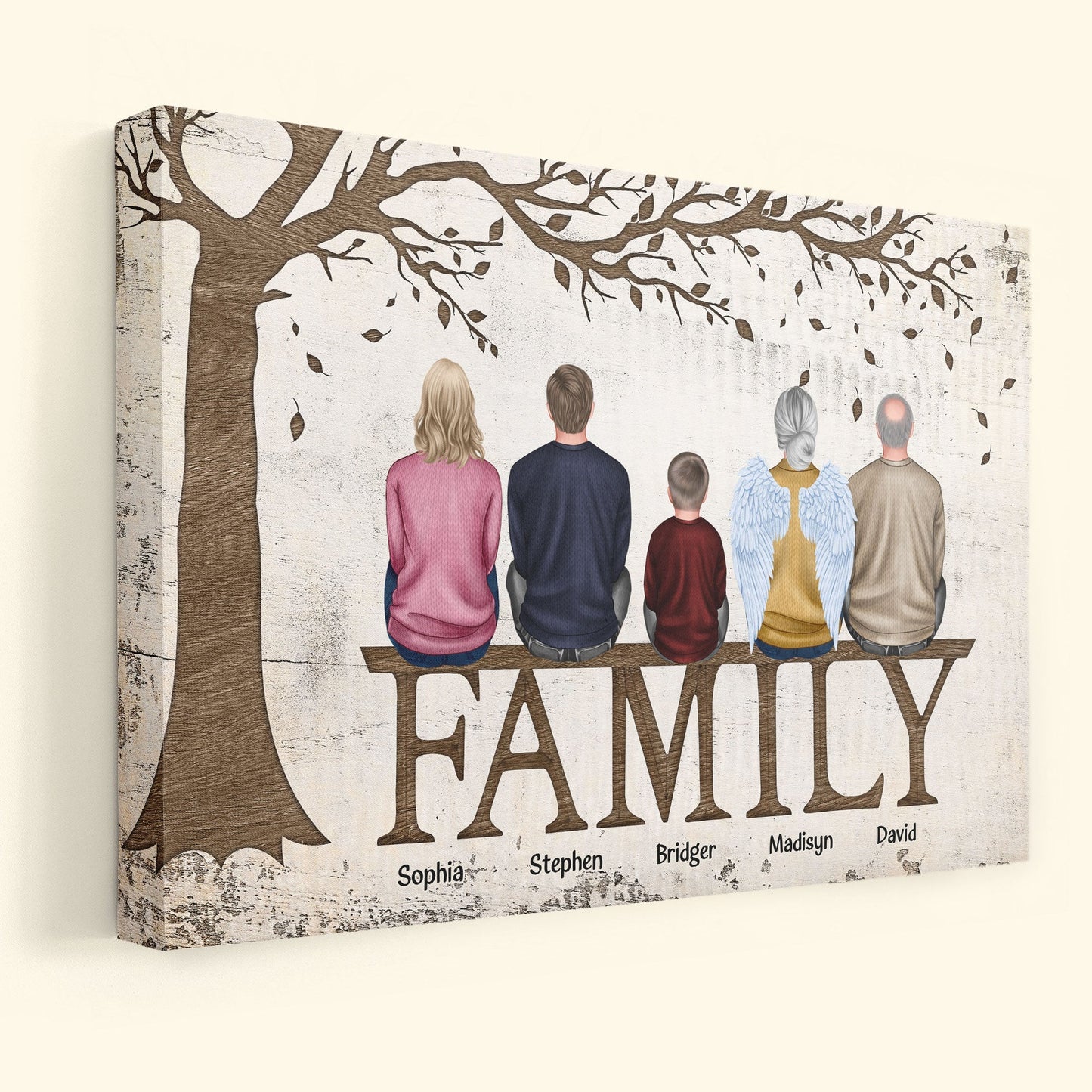 Personalized Family Canvas Wall Art - Custom Names & Memorial For Loved One Keepsake