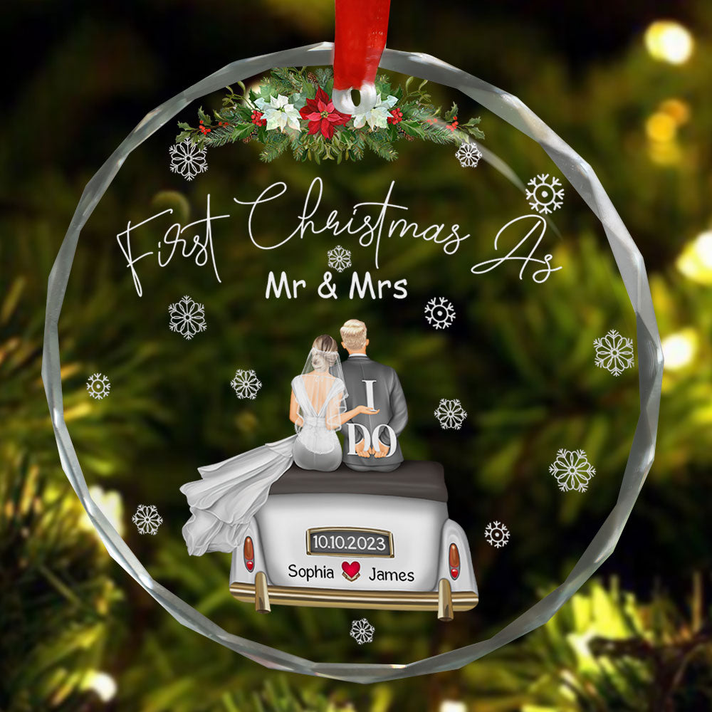 Personalized "First Christmas As Mr & Mrs" Ornament - Newlywed Keepsake