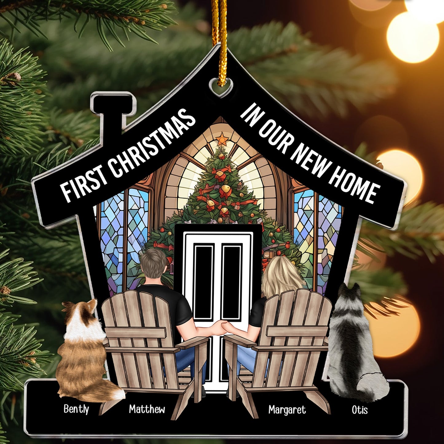 Heartfelt Personalized "First Christmas In Our New Home" Couple & Pet Ornament