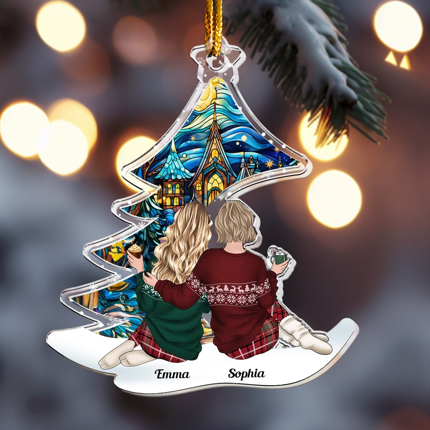 Personalized Best Friends Christmas Ornament - Cozy Winter Memories Keepsake