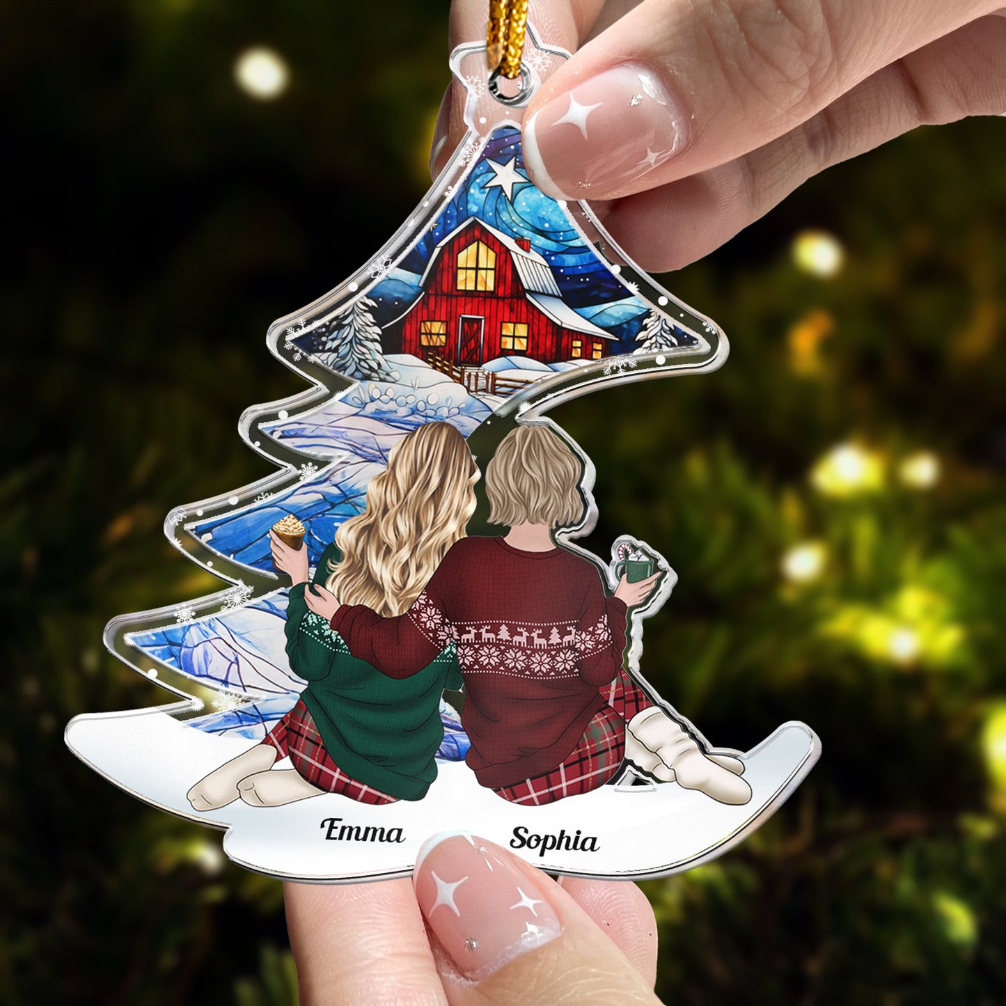 Personalized Best Friends Christmas Ornament - Cozy Winter Memories Keepsake