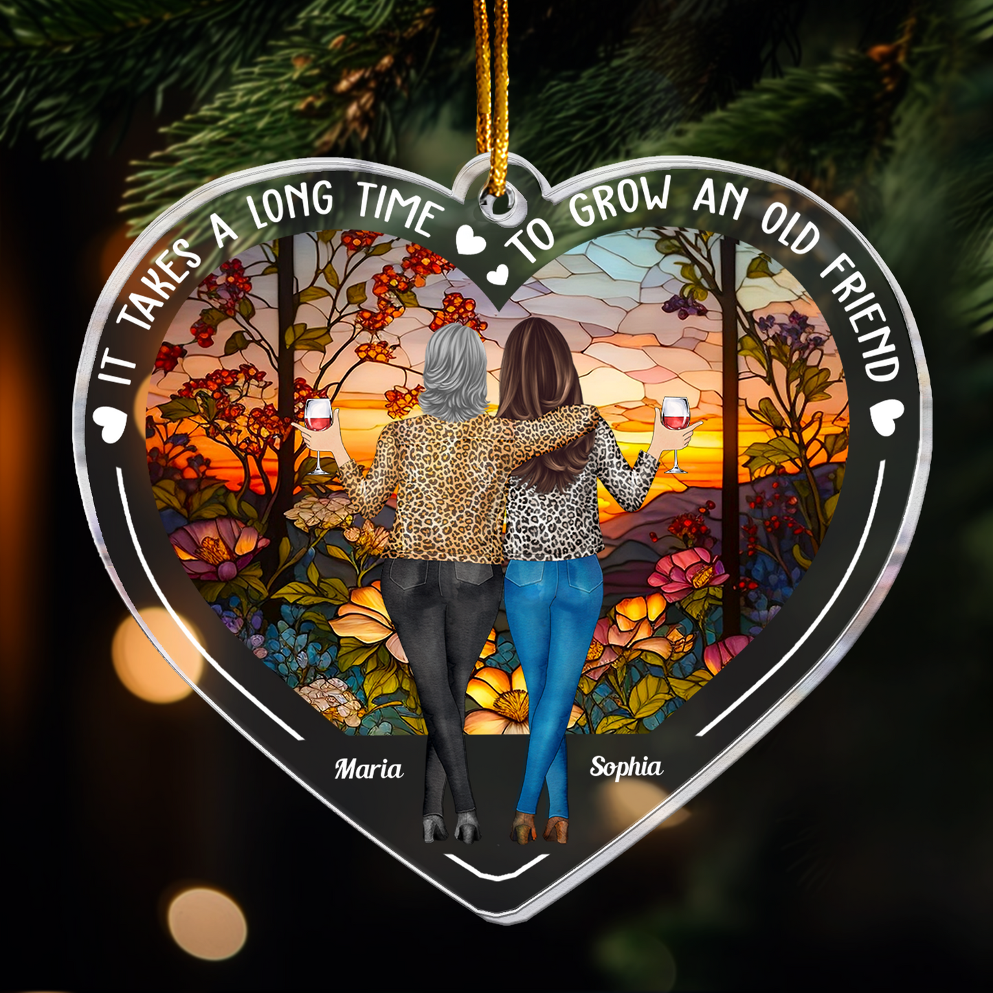 Personalized Best Friend Ornament: 'Long Time To Grow An Old Friend' Keepsake