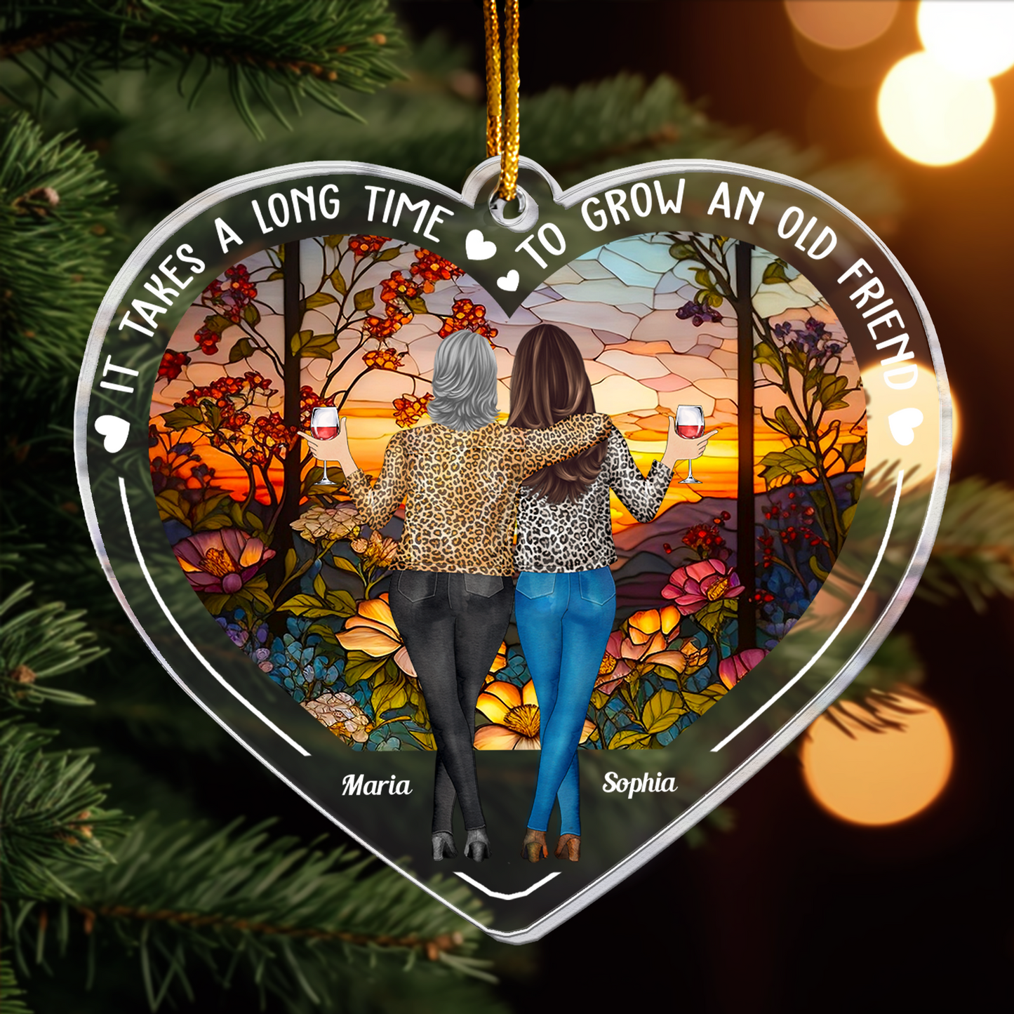 Personalized Best Friend Ornament: 'Long Time To Grow An Old Friend' Keepsake