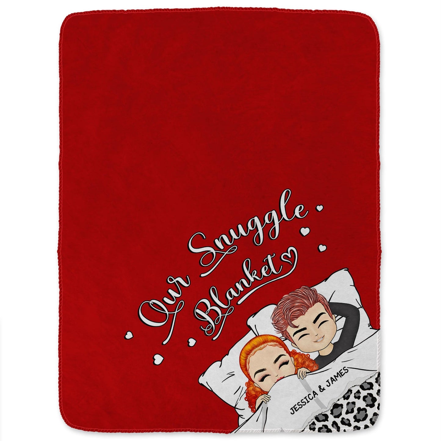 Personalized "Our Snuggle Blanket" for Couples - Custom Chibi Fleece Throw