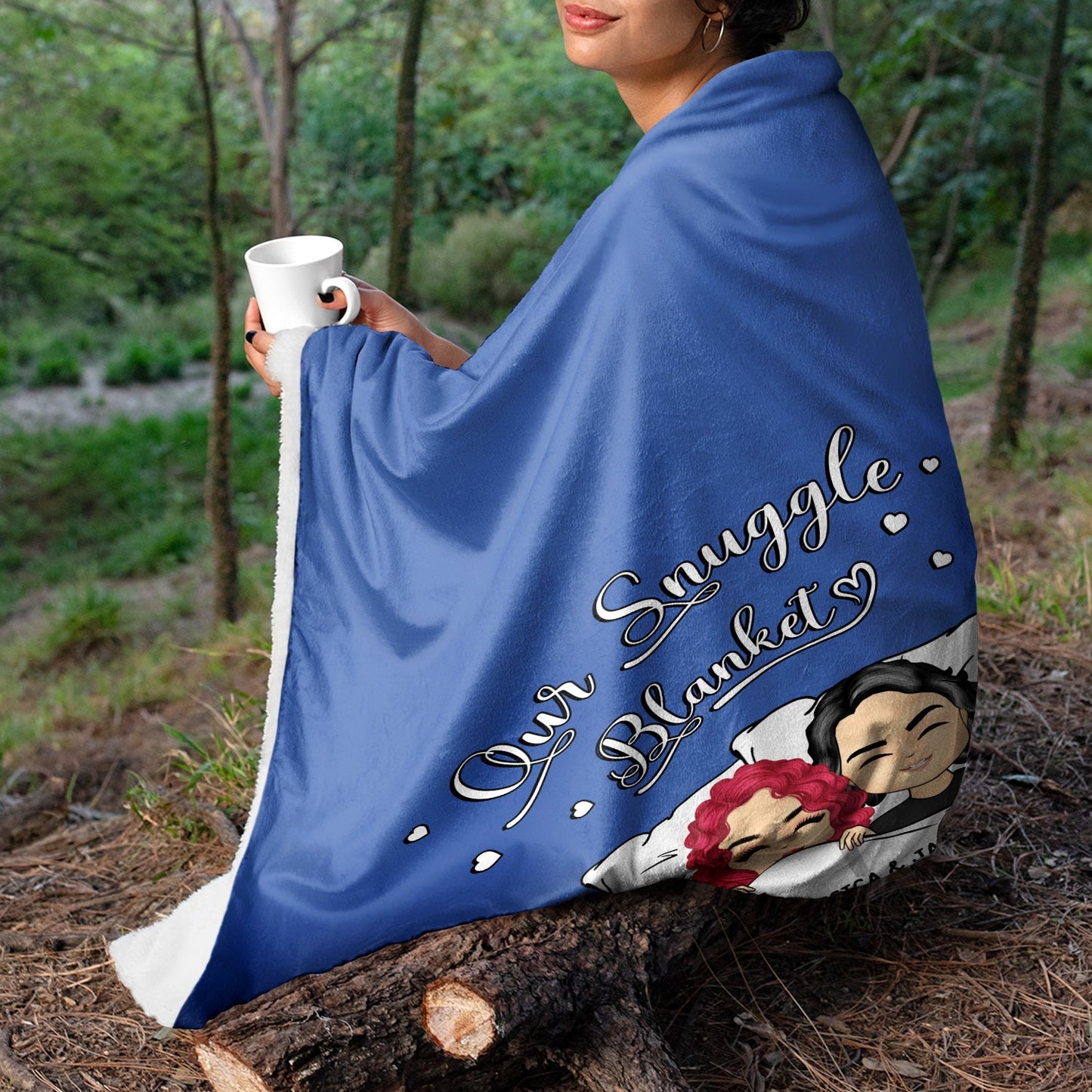 Personalized "Our Snuggle Blanket" for Couples - Custom Chibi Fleece Throw