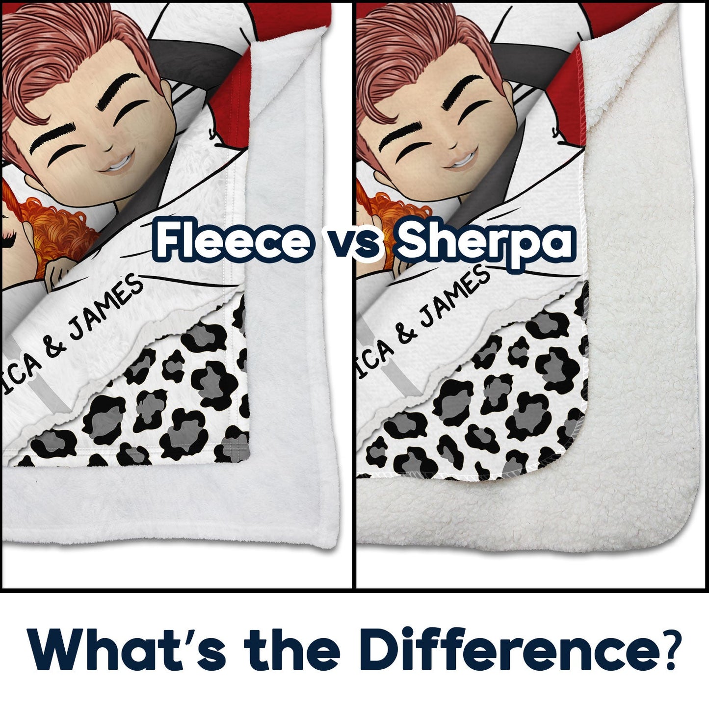 Personalized "Our Snuggle Blanket" for Couples - Custom Chibi Fleece Throw