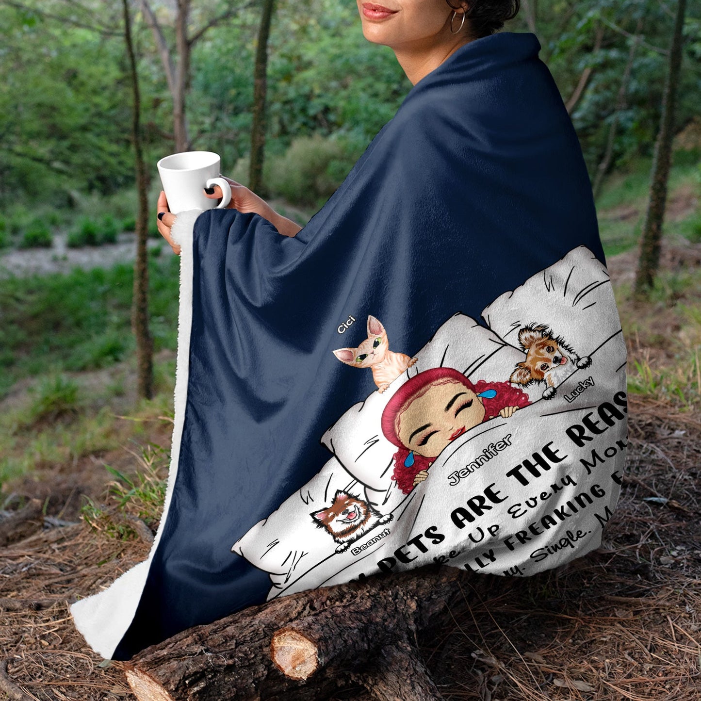 Personalized Dog Mom/Dad Blanket: 'My Dogs Are The Reason' Custom Gift