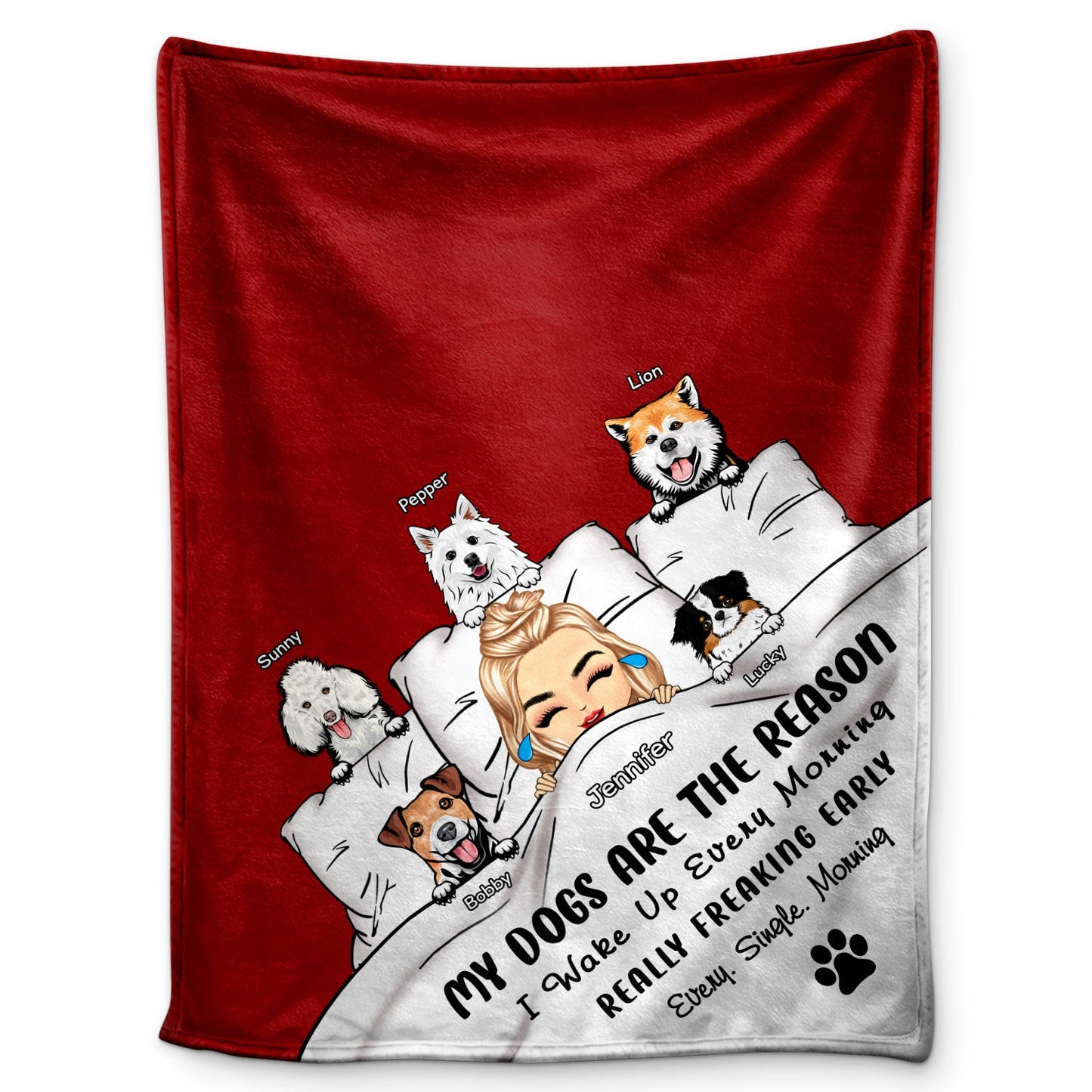 Personalized Dog Mom/Dad Blanket: 'My Dogs Are The Reason' Custom Gift