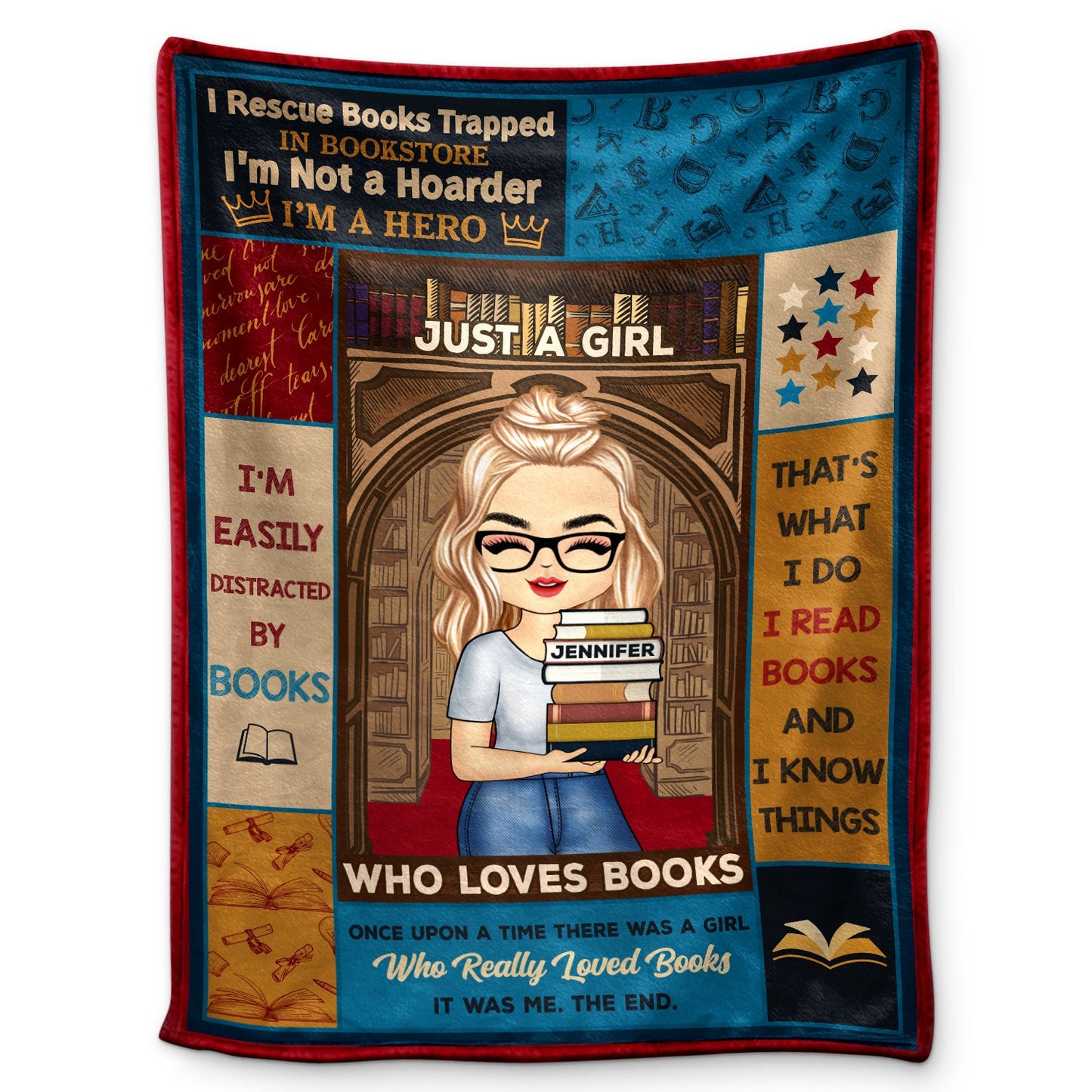 Personalized "I'm Not a Hoarder, I'm a Hero" Book Lover Blanket
