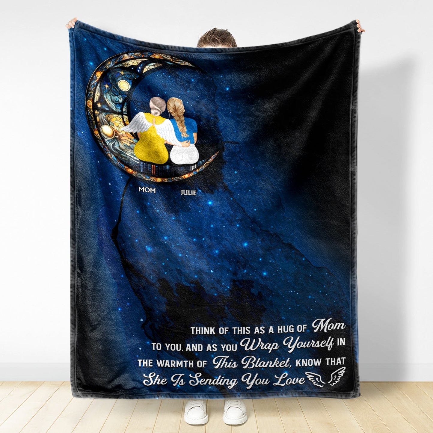 Personalized Memorial For Loved One Blanket For Daughter - A Hug From Mom