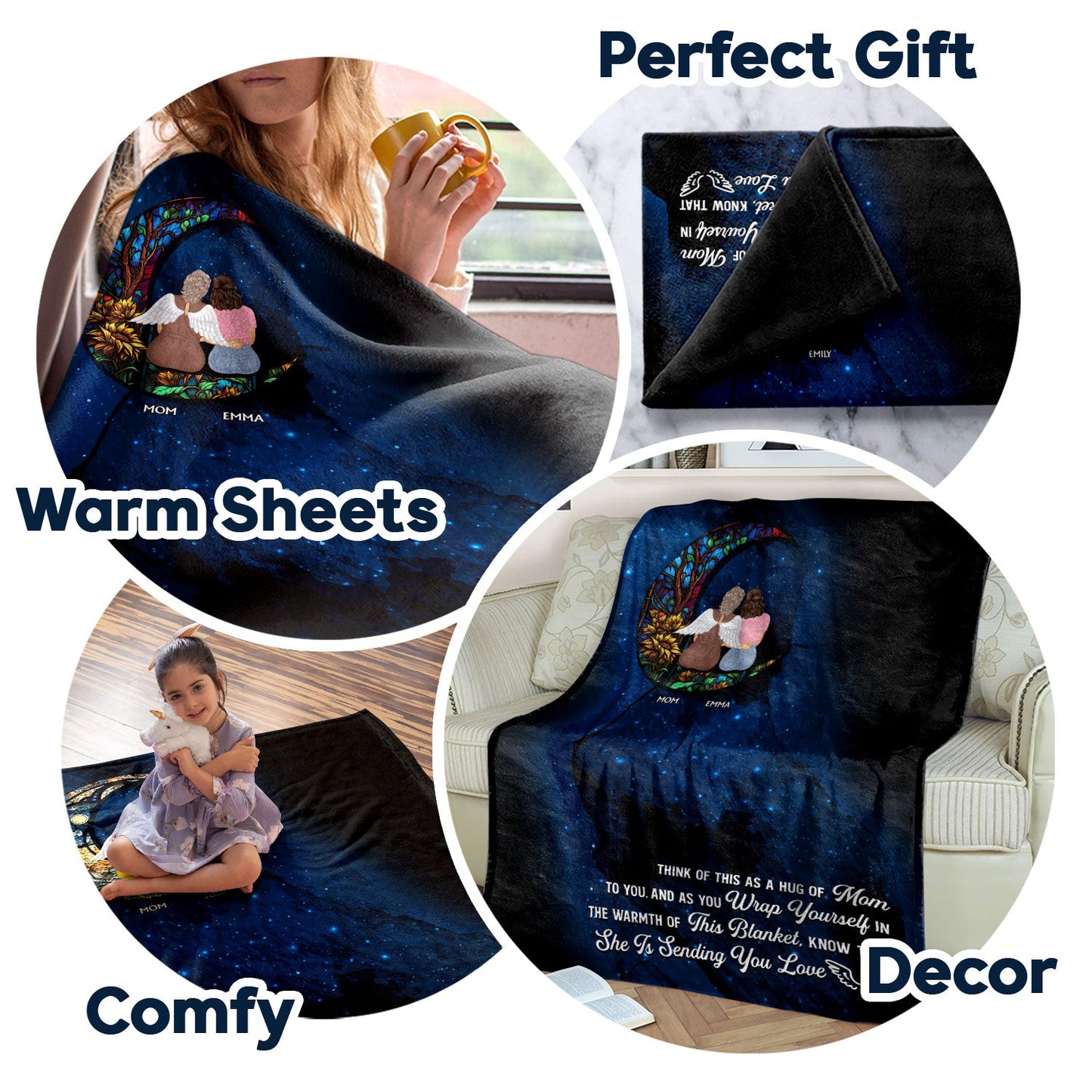 Personalized Memorial For Loved One Blanket For Daughter - A Hug From Mom