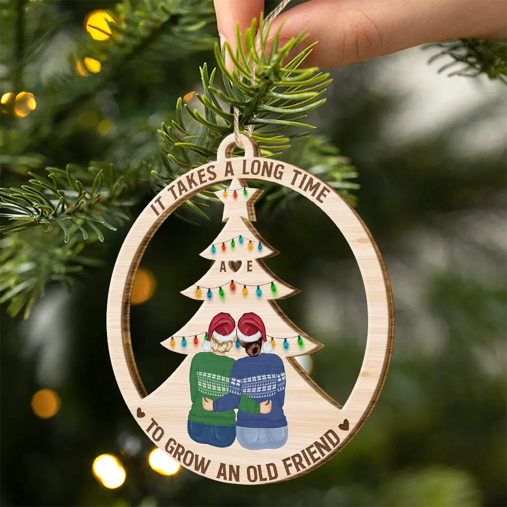 Heartfelt Personalized 'Grow An Old Friend' Wooden Ornament for Best Friends