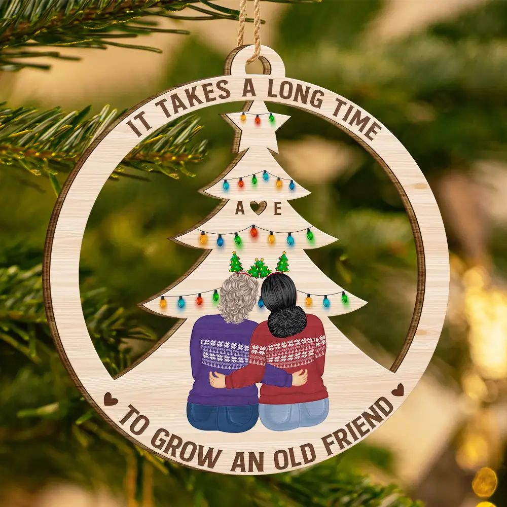 Heartfelt Personalized 'Grow An Old Friend' Wooden Ornament for Best Friends