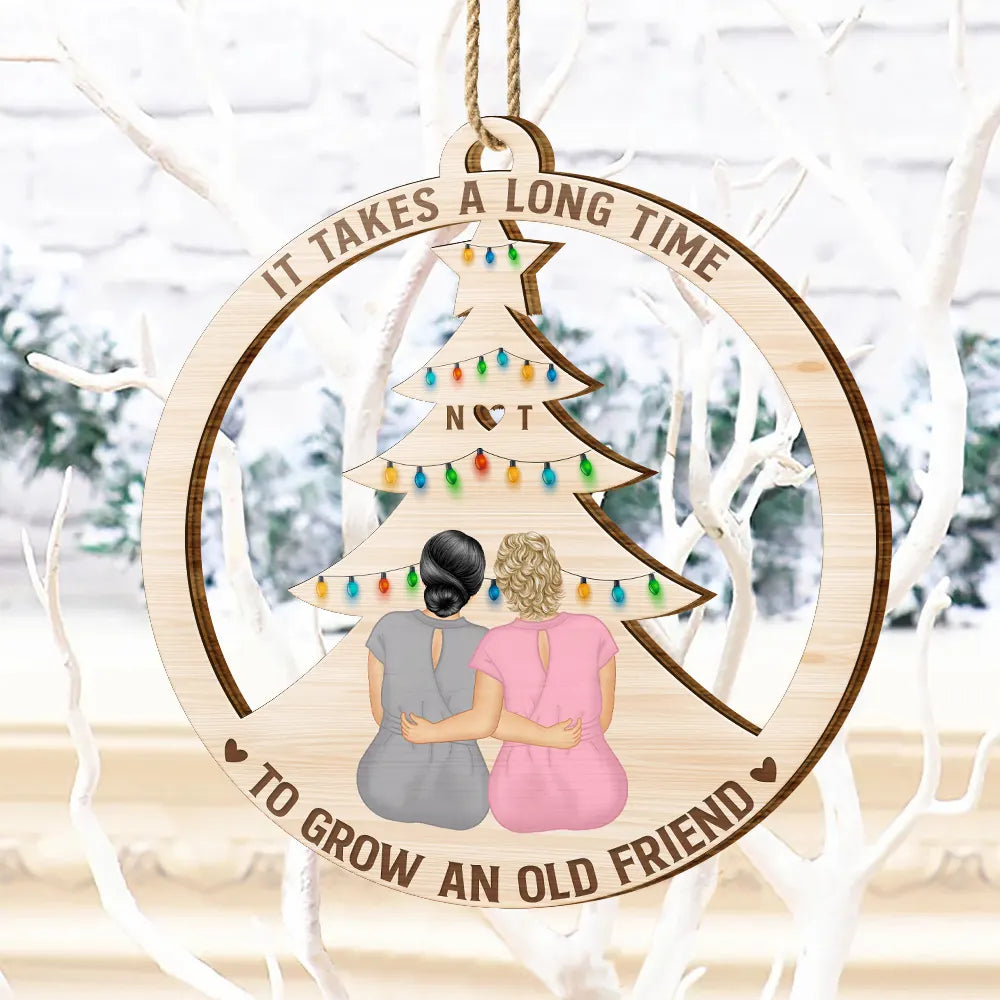 Heartfelt Personalized 'Grow An Old Friend' Wooden Ornament for Best Friends