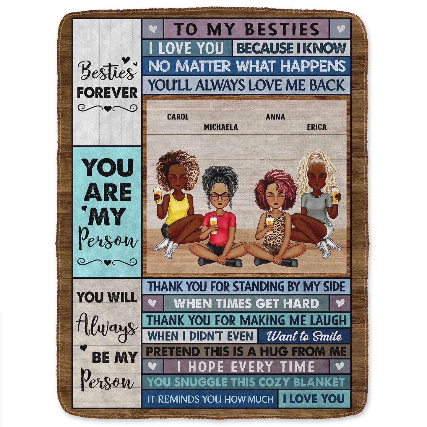 Personalized Best Friends Blanket: 'Pretend This Is A Hug From Me' Custom Gift