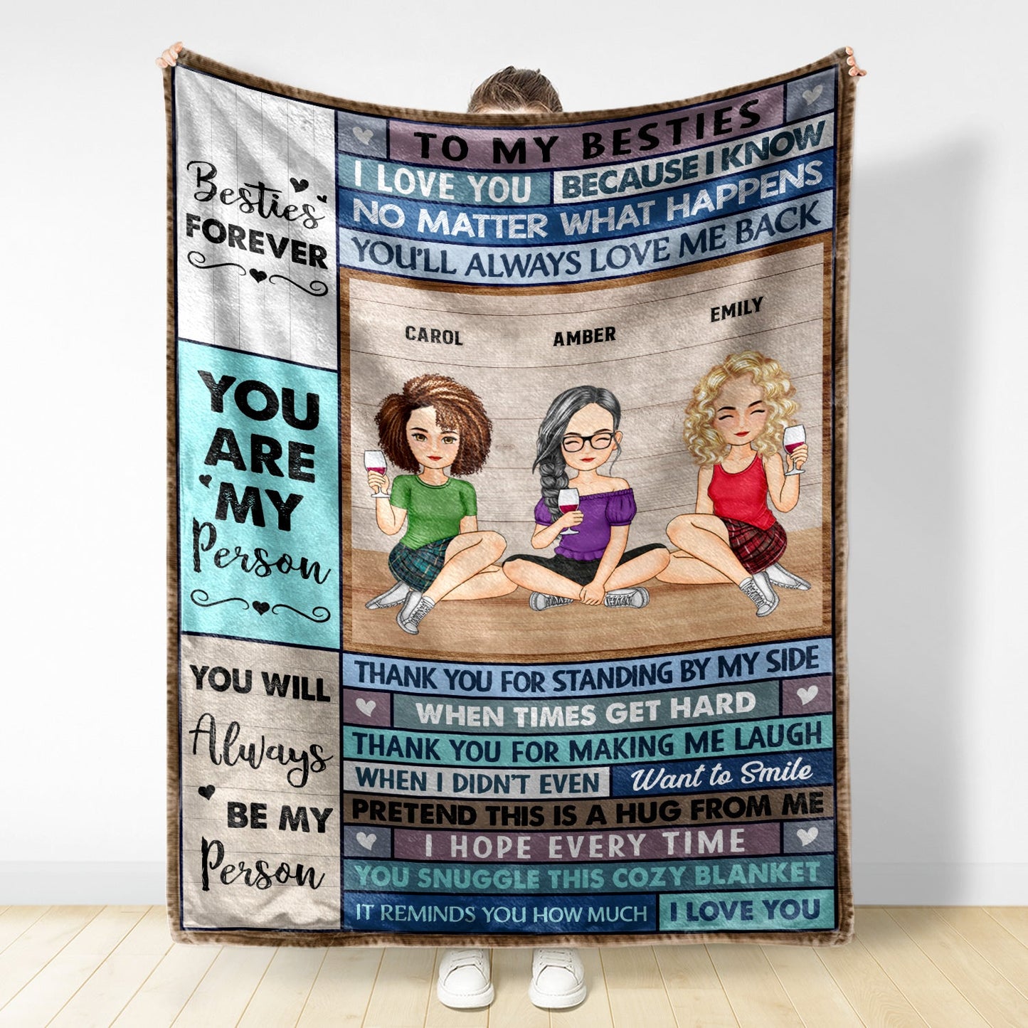 Personalized Best Friends Blanket: 'Pretend This Is A Hug From Me' Custom Gift