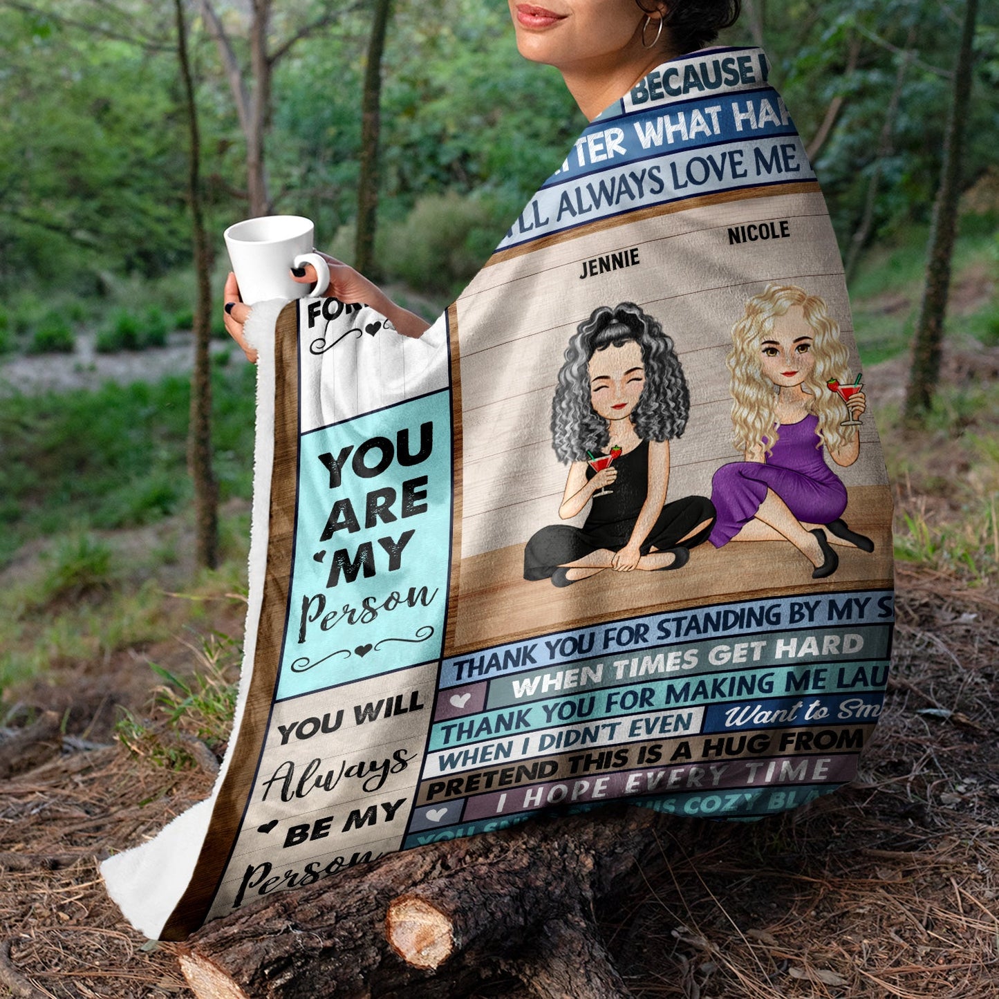 Personalized Best Friends Blanket: 'Pretend This Is A Hug From Me' Custom Gift