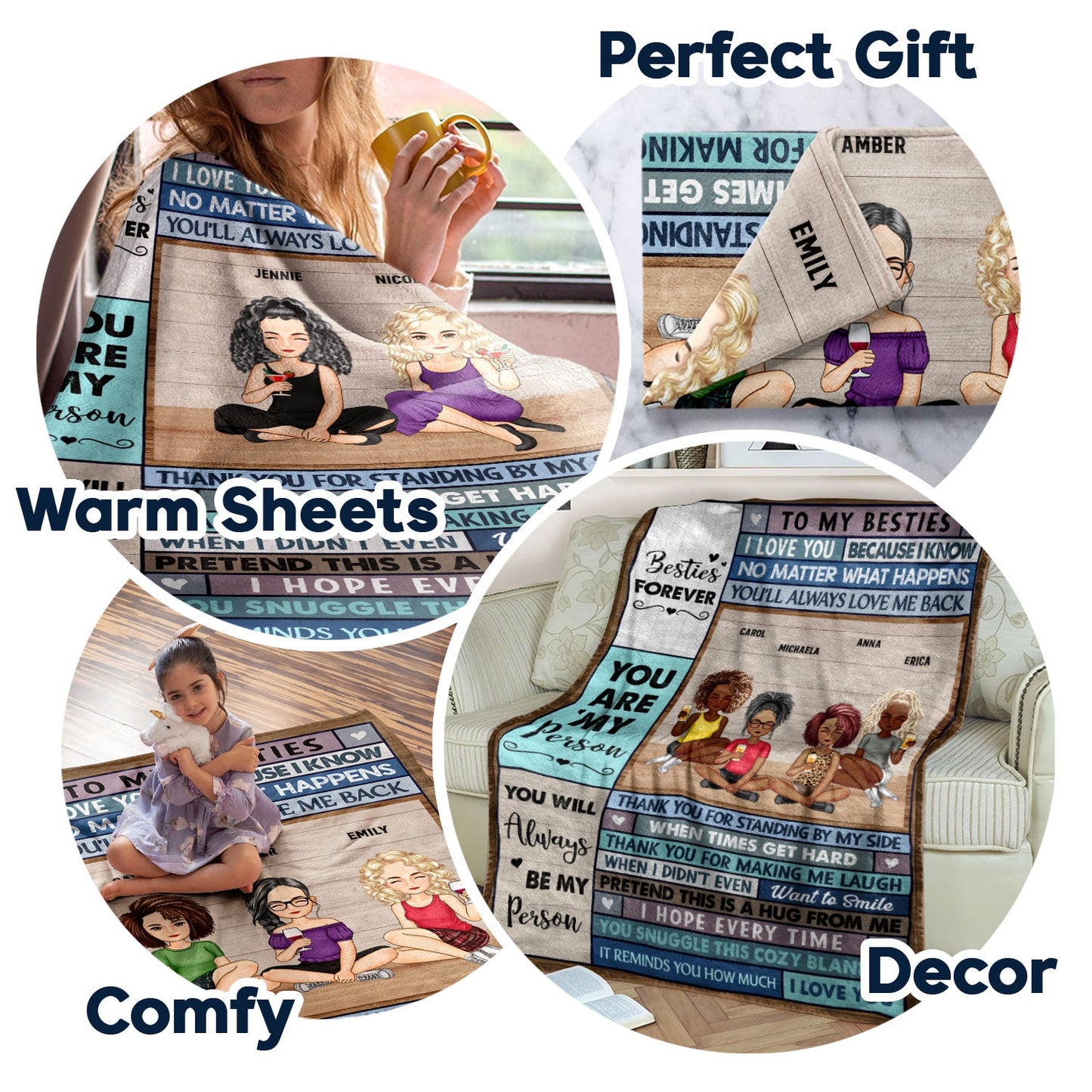 Personalized Best Friends Blanket: 'Pretend This Is A Hug From Me' Custom Gift