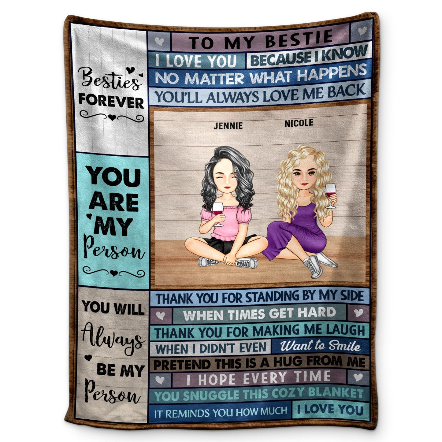 Personalized Best Friends Blanket: 'Pretend This Is A Hug From Me' Custom Gift