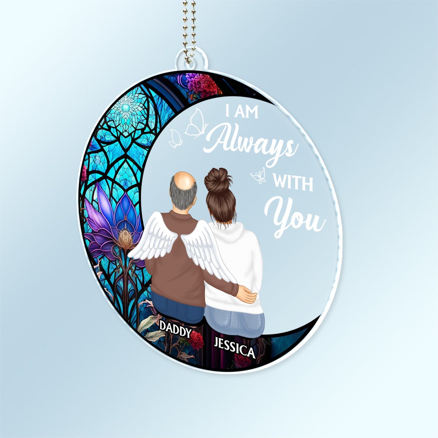 Personalized 'I Am Always With You' Keepsake Car Hanger for Dad