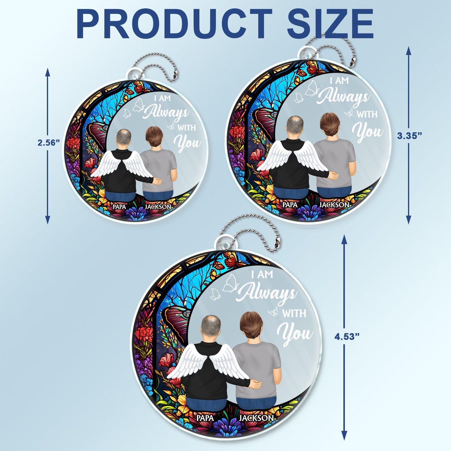 Personalized 'I Am Always With You' Keepsake Car Hanger for Dad