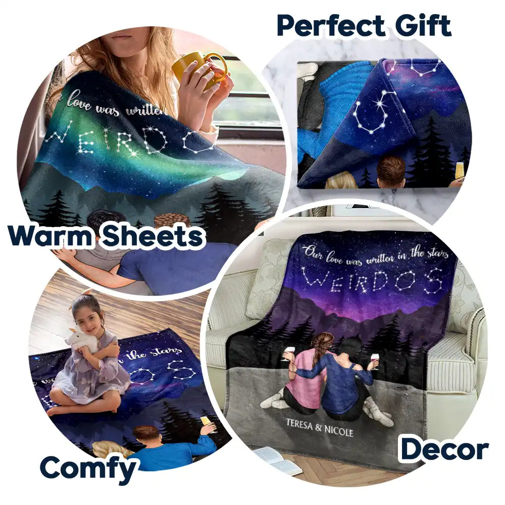 Starry Nights & Soulmates: Personalized Blanket for the Weirdos in Love