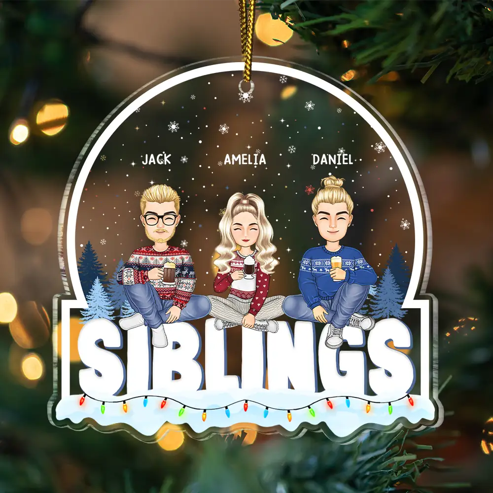 Personalized 'BESTIES' Christmas Acrylic Ornament for Best Friends