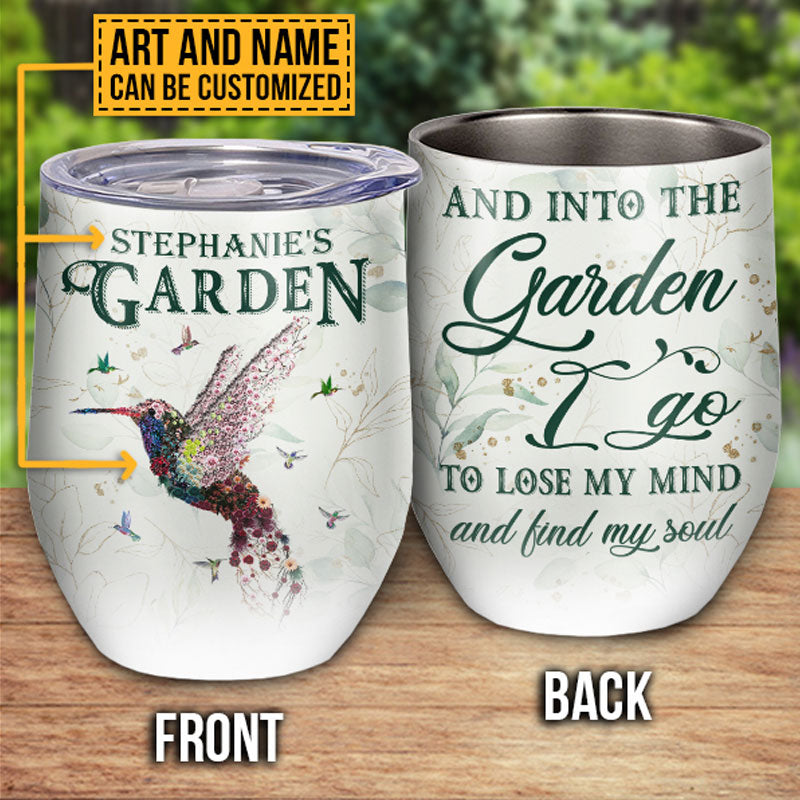 Personalized Garden Lover's "Into The Garden I Go" Stainless Steel Wine Tumbler