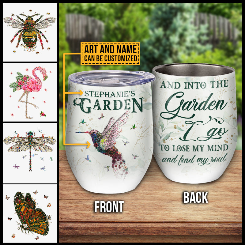 Personalized Garden Lover's "Into The Garden I Go" Stainless Steel Wine Tumbler