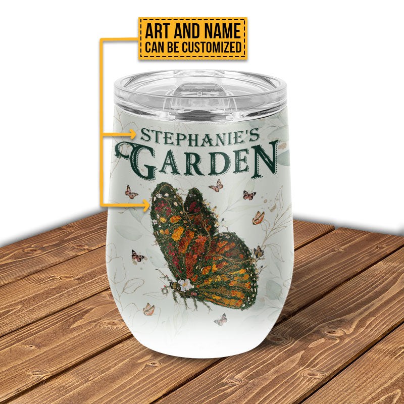 Personalized Garden Lover's "Into The Garden I Go" Stainless Steel Wine Tumbler