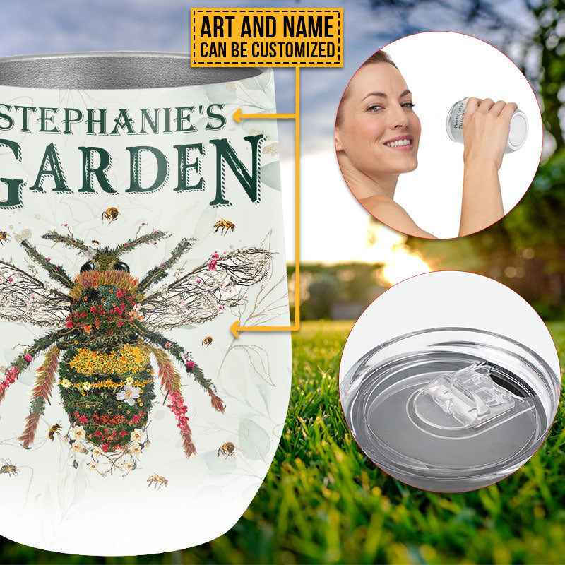 Personalized Garden Lover's "Into The Garden I Go" Stainless Steel Wine Tumbler