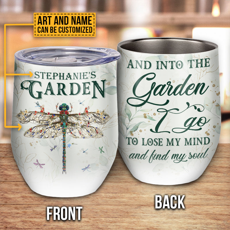 Personalized Garden Lover's "Into The Garden I Go" Stainless Steel Wine Tumbler