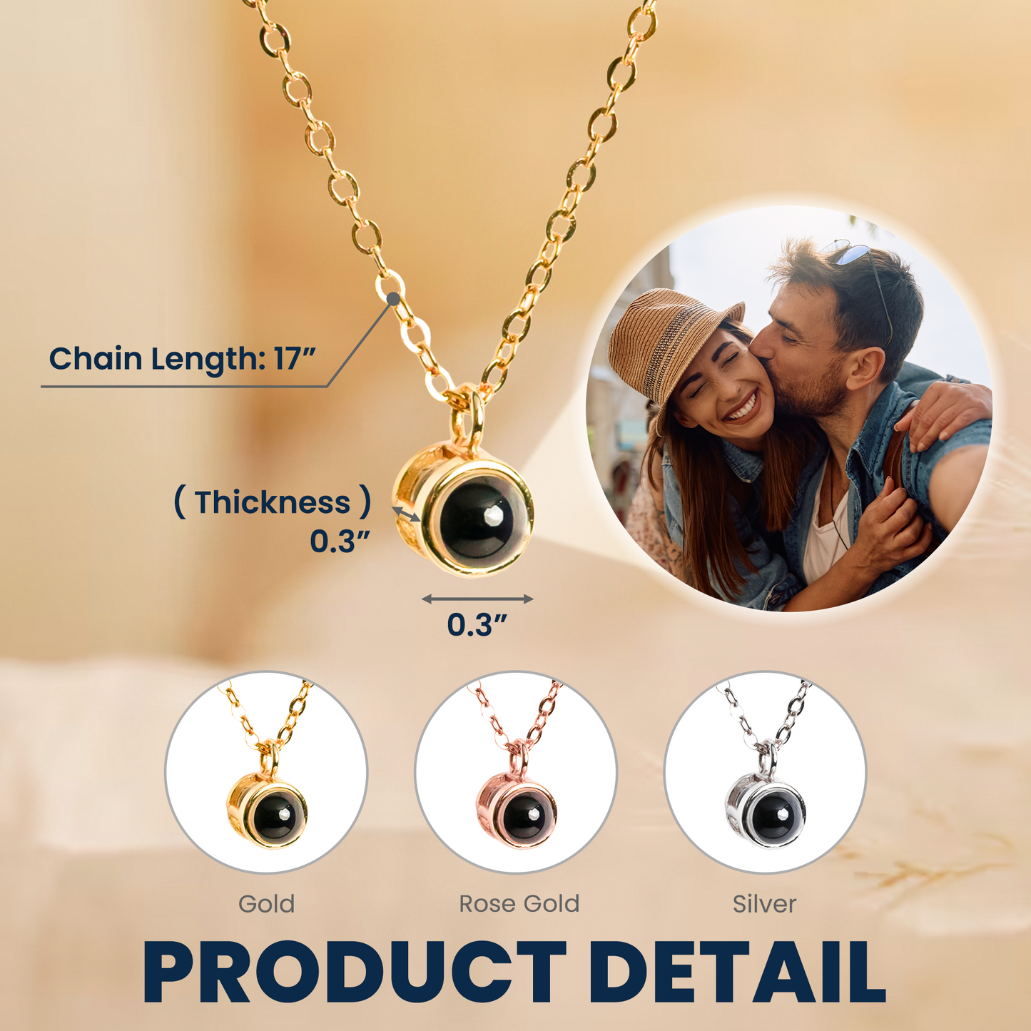 Personalized Photo Projection Necklace: A Hidden Photo Keepsake for Her