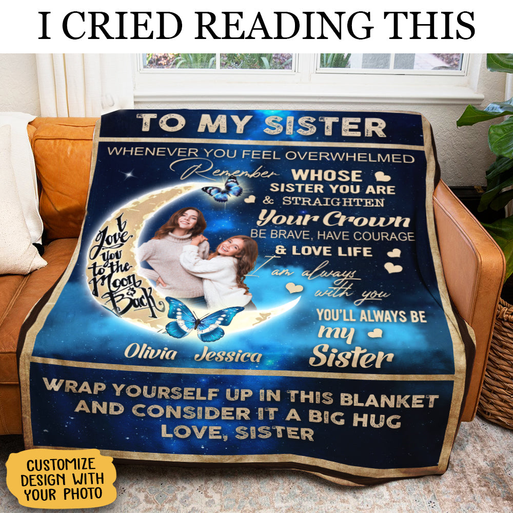 Personalized Sister Blanket: 'You'll Always Be My Sister' Gift