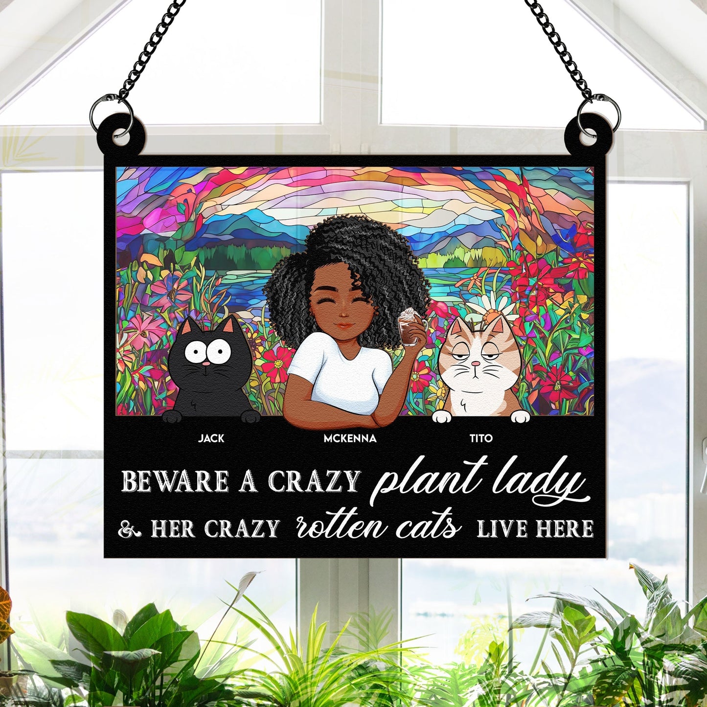 Personalized Dog & Garden Suncatcher for Her | 'Just a Girl Who Loves Dogs and Gardening'