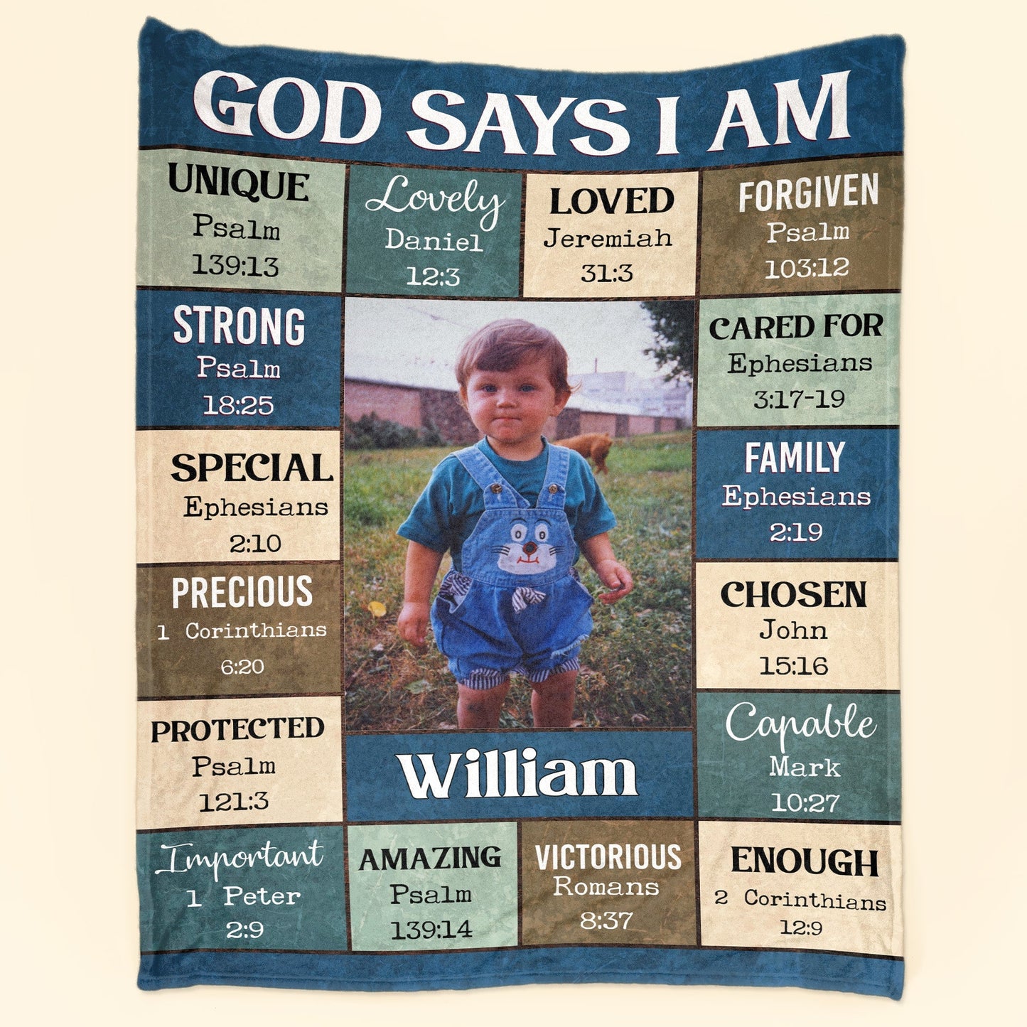God Says I Am - Personalized Photo Blanket