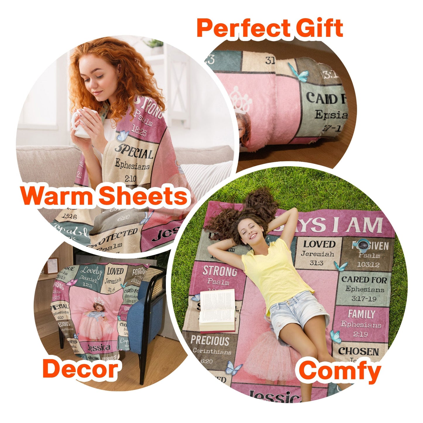 God Says I Am - Personalized Photo Blanket