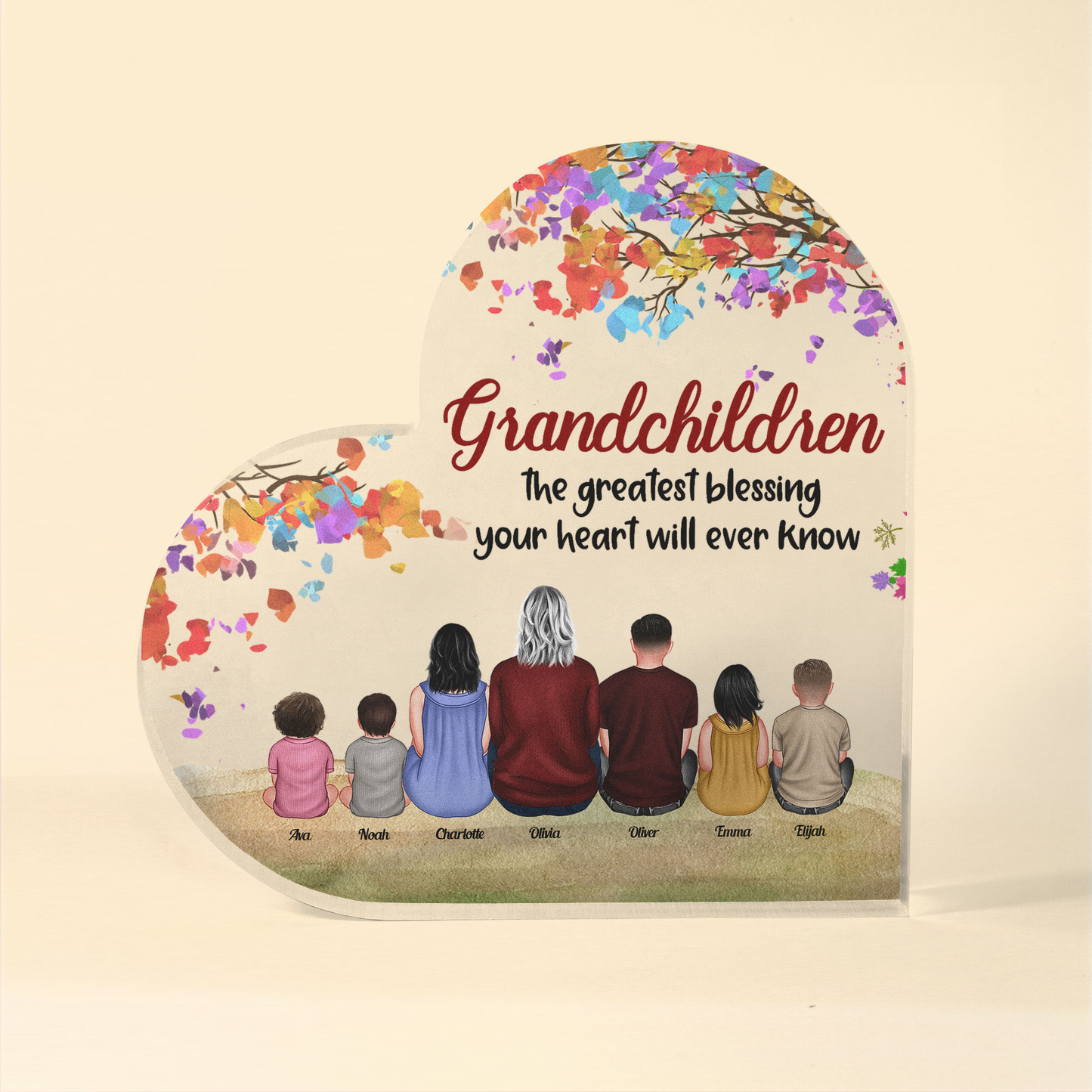 Personalized Grandchildren Plaque: "Greatest Blessing" Grandparent Gift