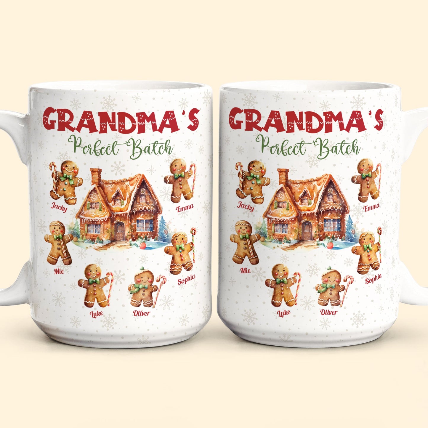 Custom Grandma's Perfect Batch Christmas Mug with Grandkids' Names