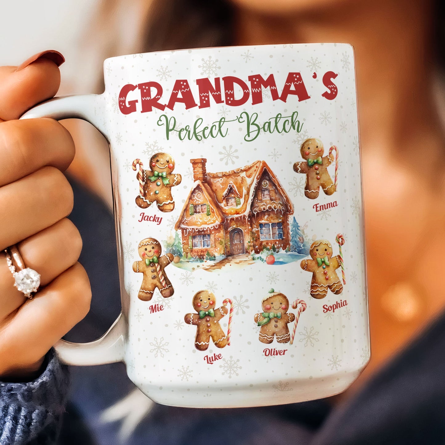 Custom Grandma's Perfect Batch Christmas Mug with Grandkids' Names