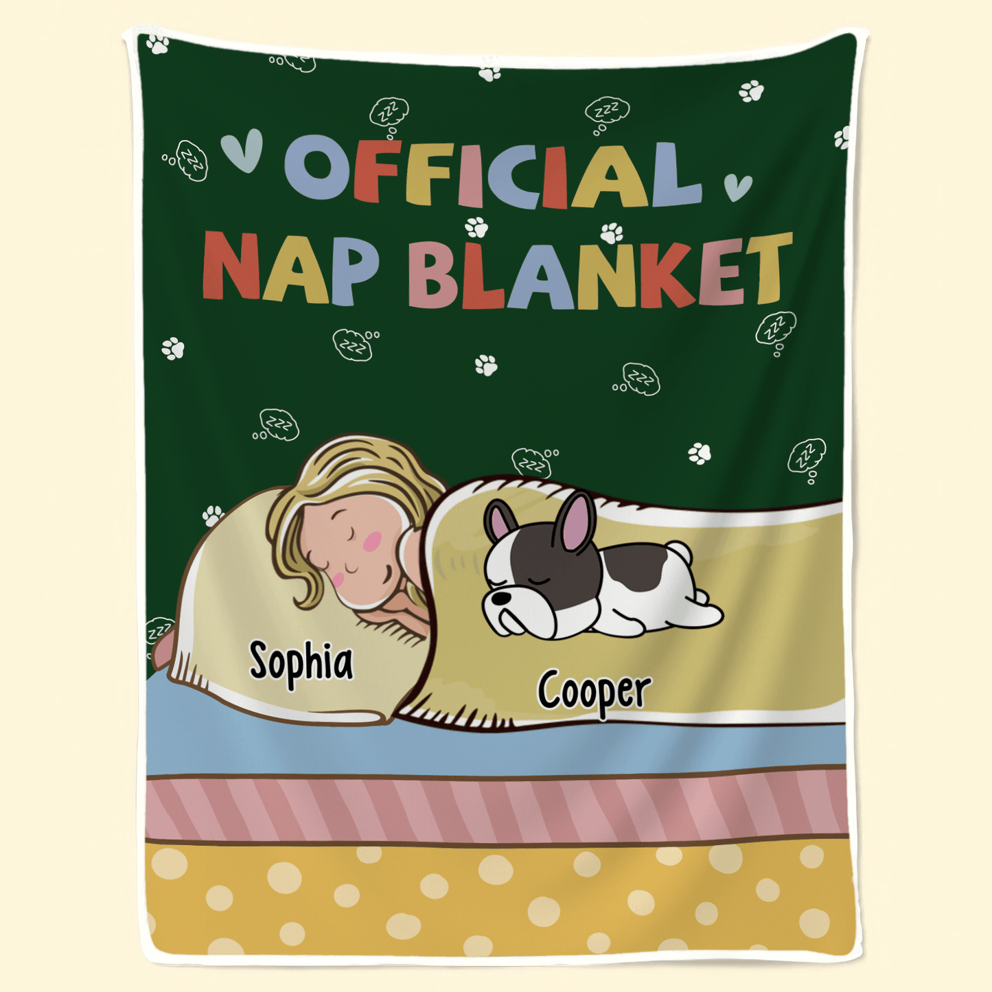 Official Nap Blanket | Personalized Gift for Dog/Cat Lovers, Pet Lovers, Dog Mom, Cat Mom, Dog Dad, Cat Dad | Blanket - Suzitee Store
