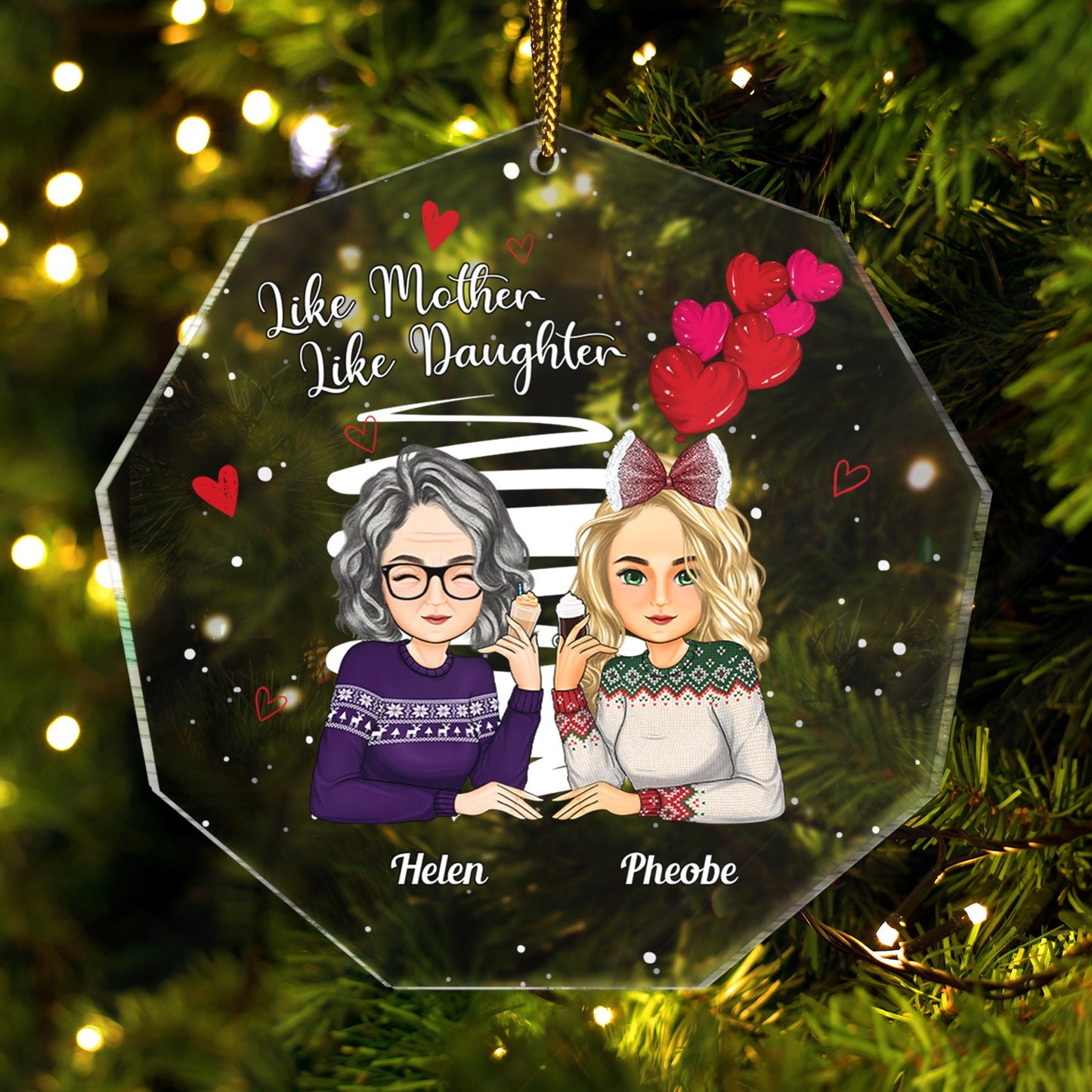 Personalized 'Like Mother Like Daughter' Christmas Keepsake Ornament