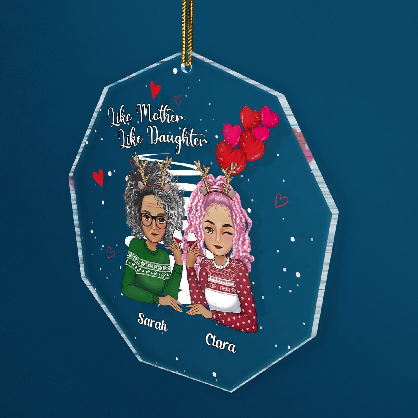 Personalized 'Like Mother Like Daughter' Christmas Keepsake Ornament