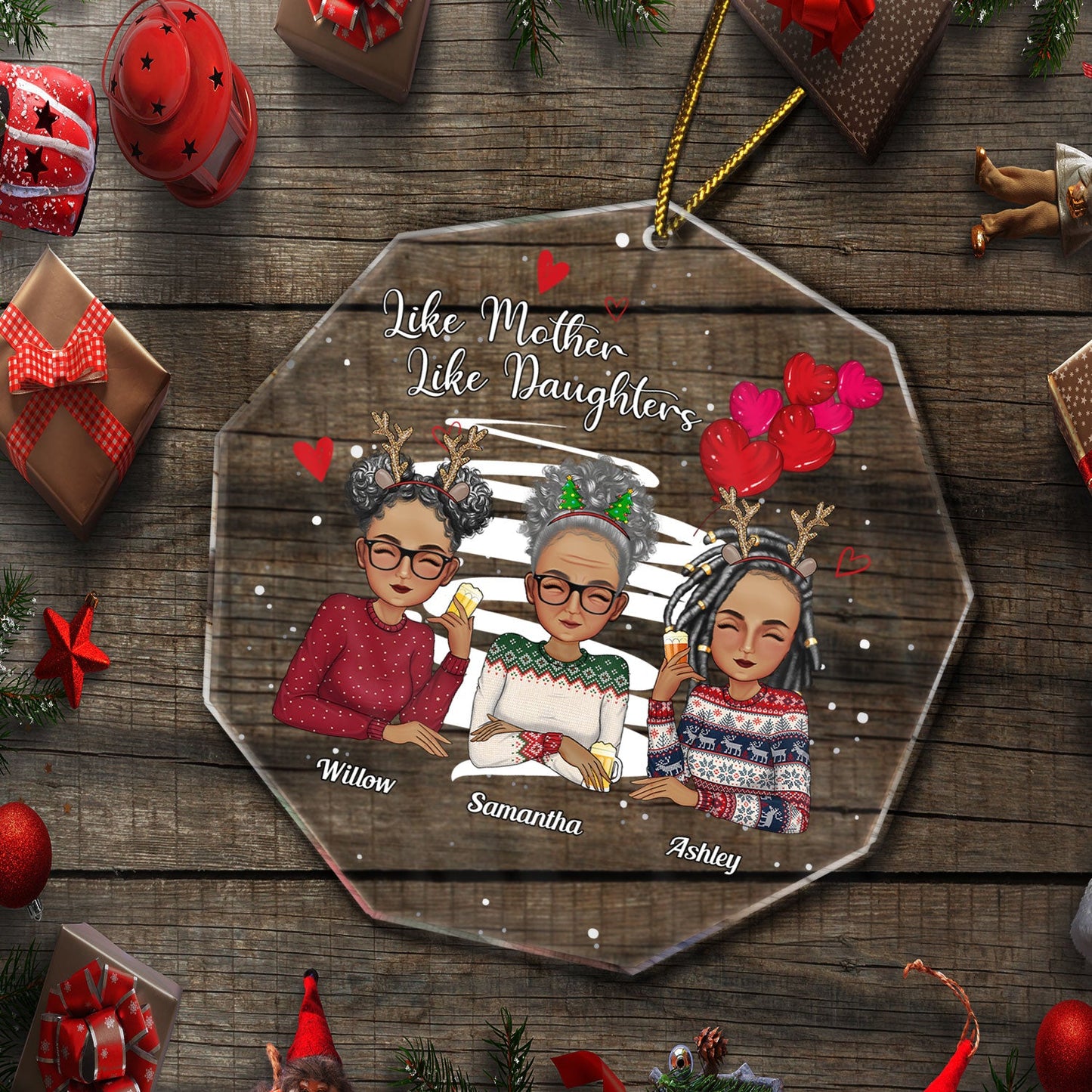 Personalized 'Like Mother Like Daughter' Christmas Keepsake Ornament