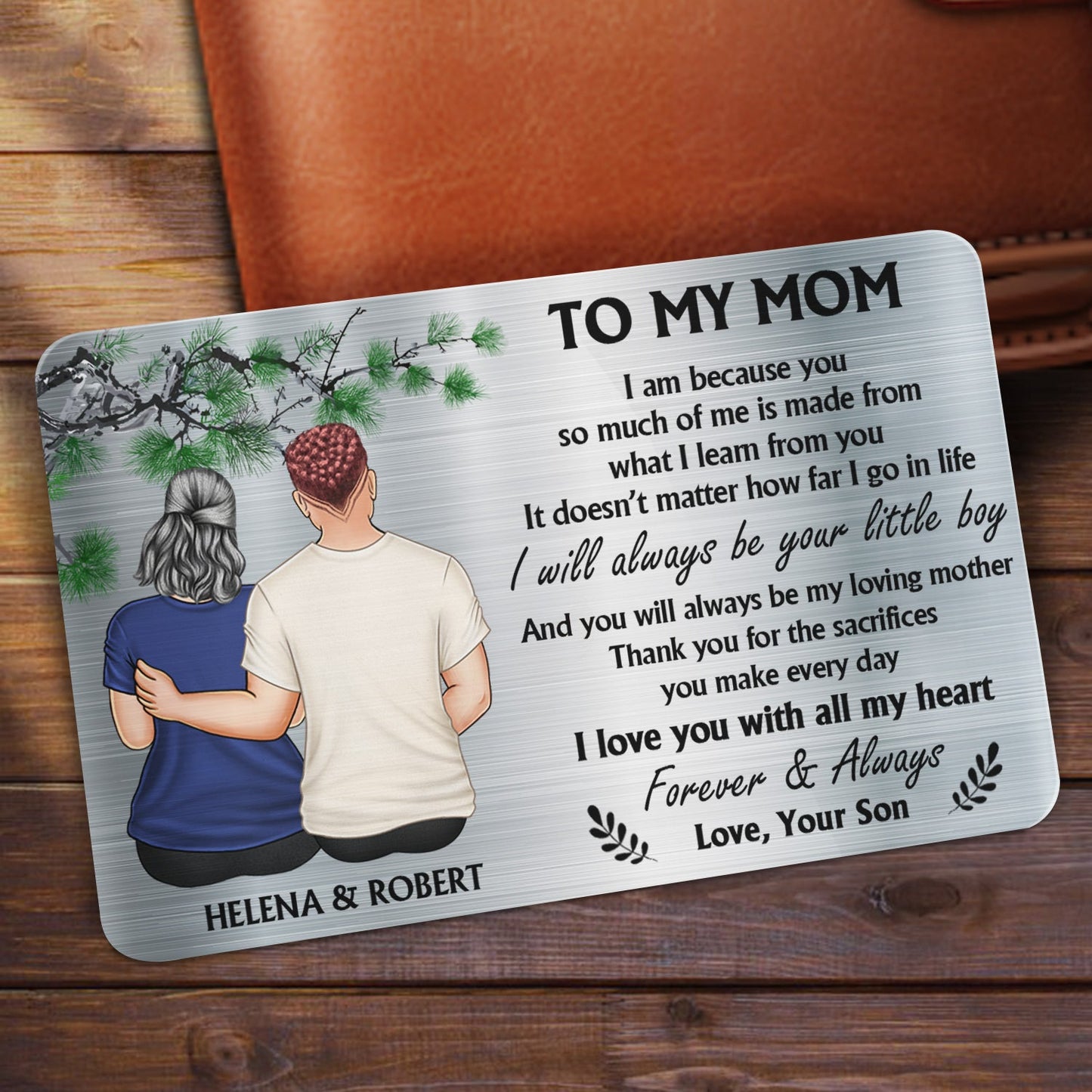 Personalized Mom Gift: 'Always Your Little Girl/Boy' Wallet Card Keepsake