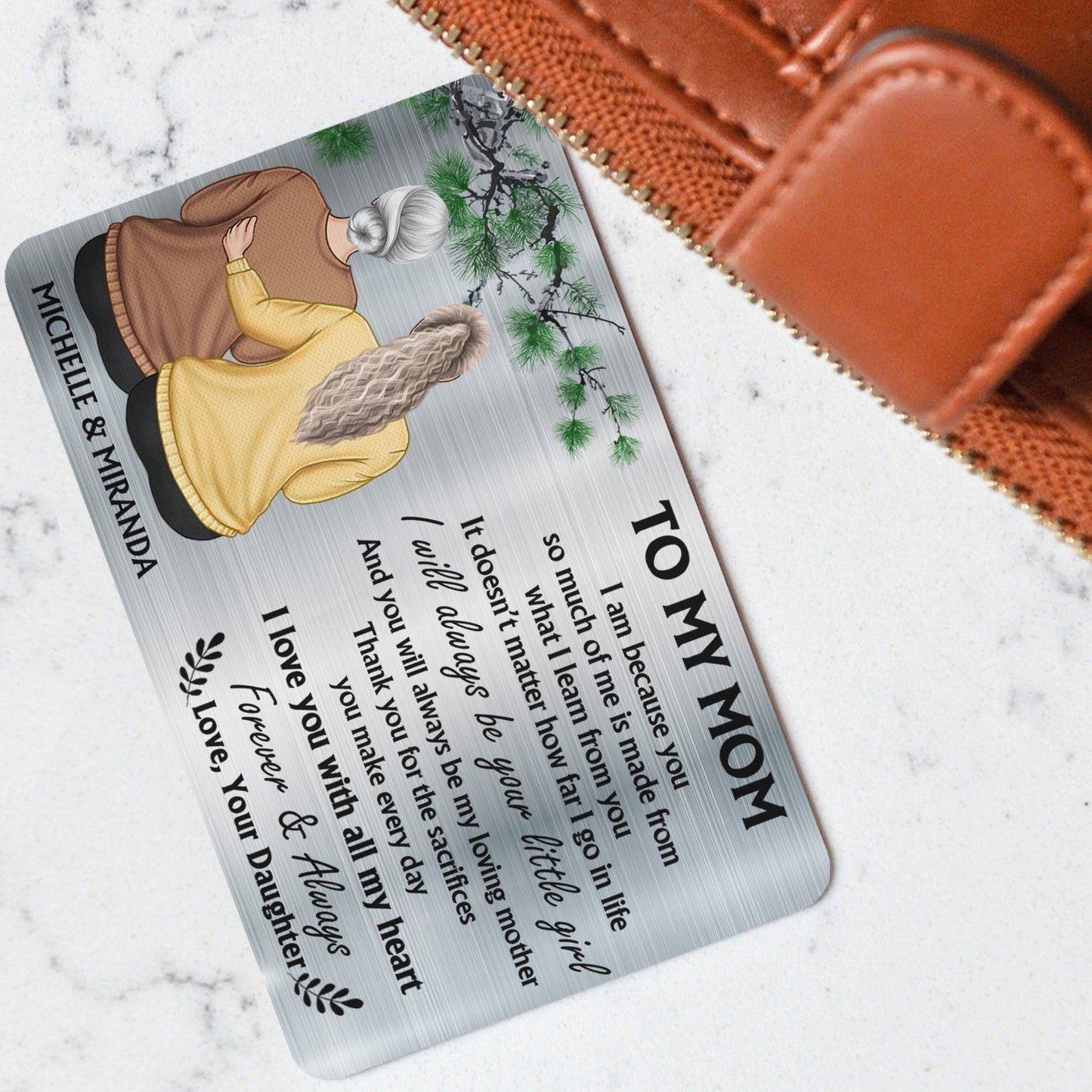 Personalized Mom Gift: 'Always Your Little Girl/Boy' Wallet Card Keepsake