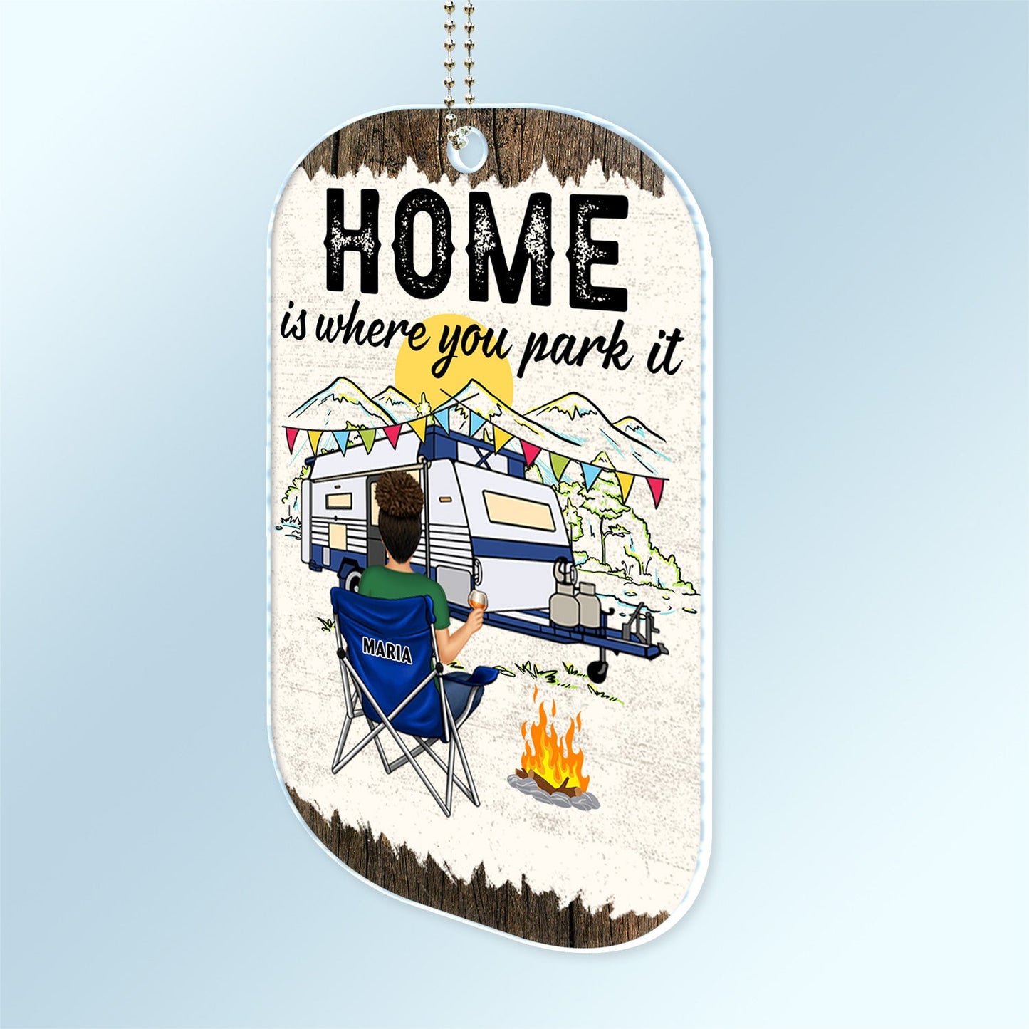 Custom 'Home Is Where We Park It' Camping Car Hanger for Couples