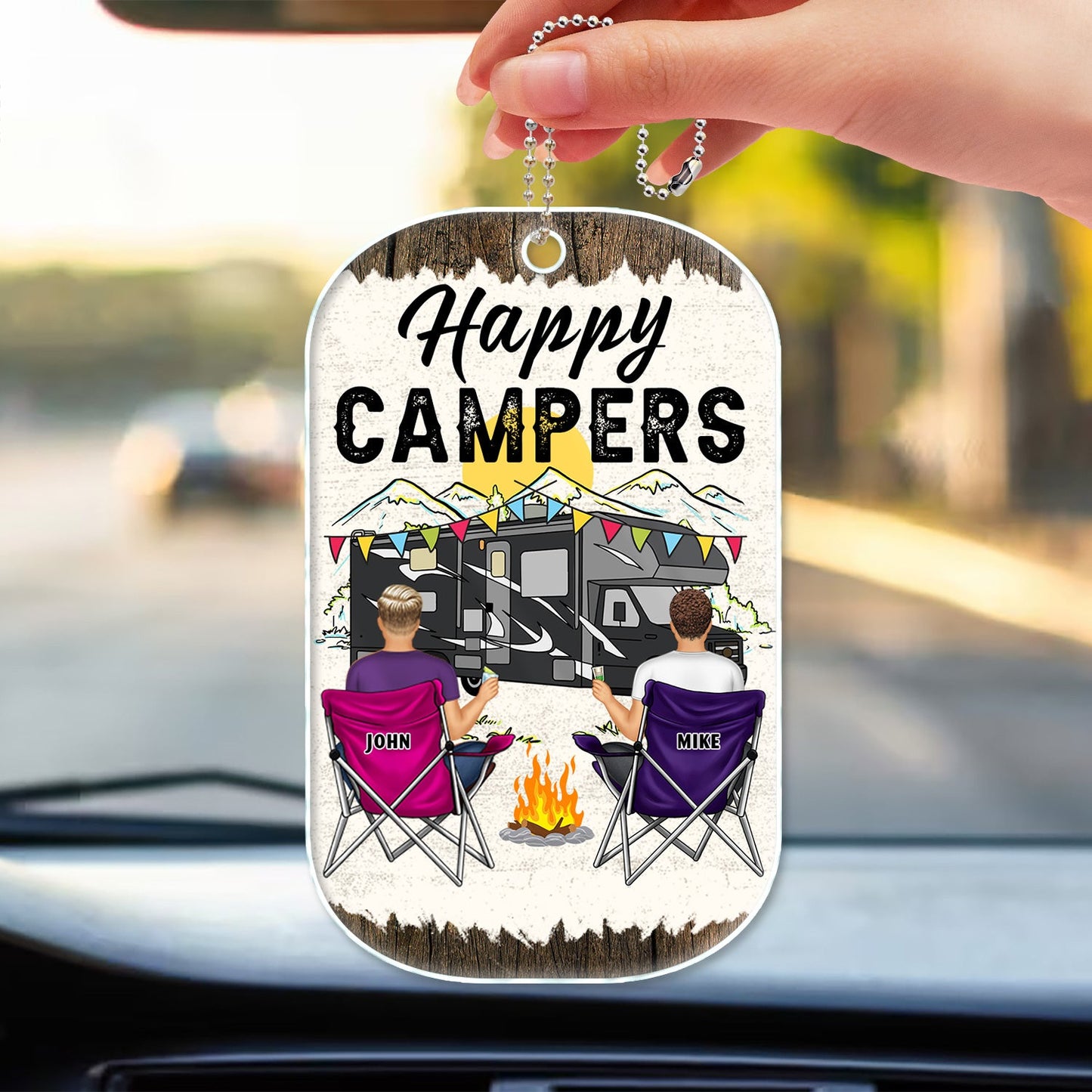 Custom 'Home Is Where We Park It' Camping Car Hanger for Couples