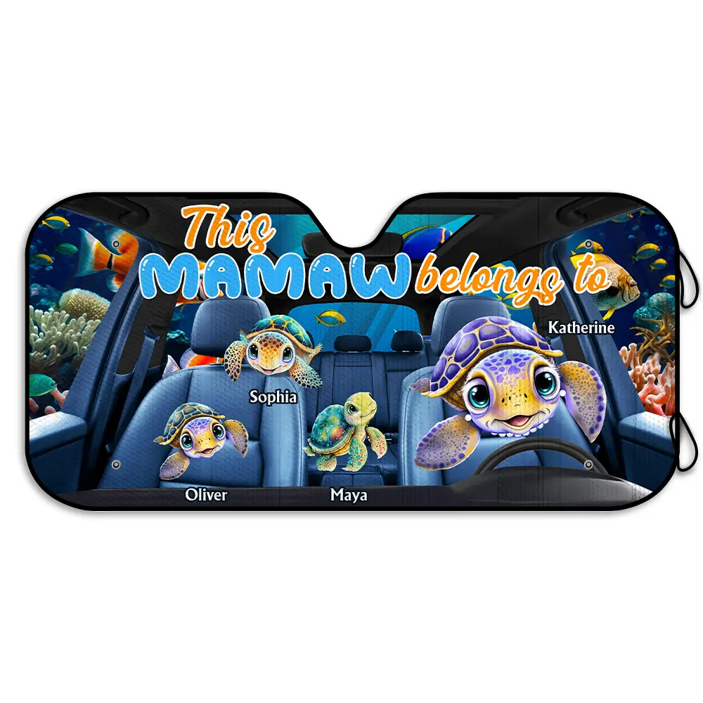 Personalized 'This Grandma Belongs To' Turtle Sunshade for Grandkids