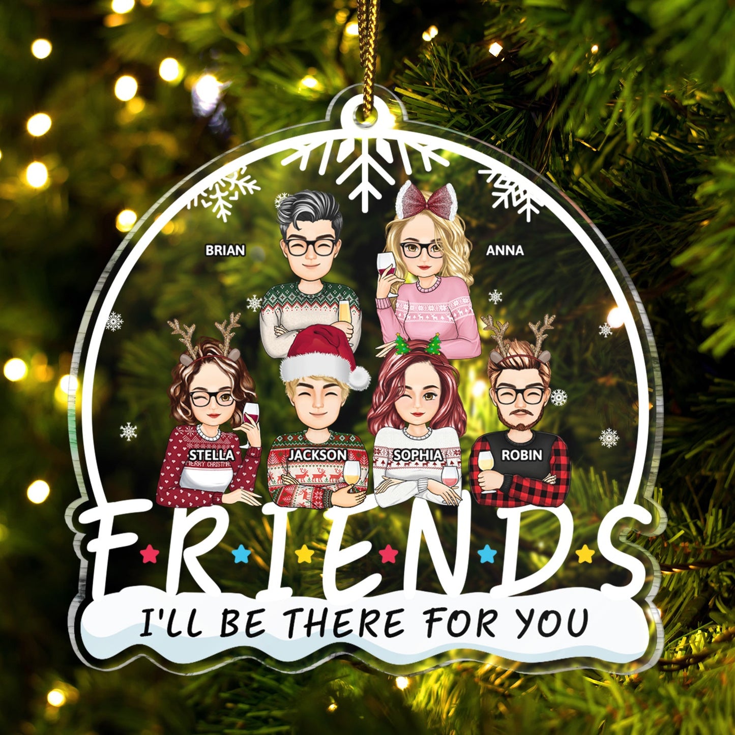 Heartfelt Personalized 'I'll Be There For You' Friends Christmas Ornament